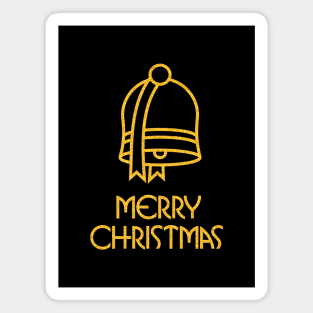 Merry Christmas Art Deco Style - Bell Magnet